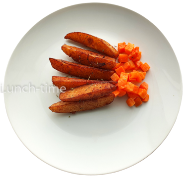 Картофель, запечённый с морковью Постн.(картофель, морковь, чеснок, паприка, лук) 200 гр. ланч тайм