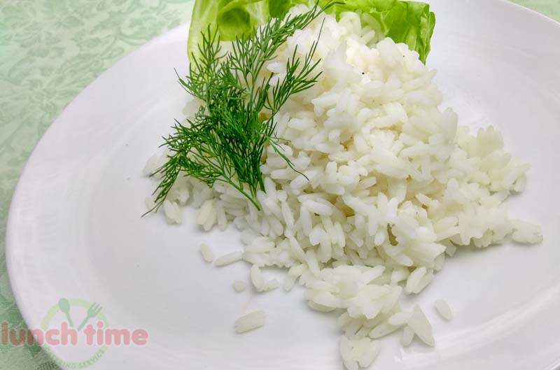Рис отварной (рис, соль, масло подсолнечное) 150 гр. ланч тайм