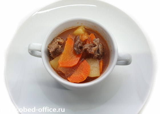 Суп-шурпа из говядины (говядина, картофель, морковь, лук, болгарский перец, горох нут) 350 мл. ланч тайм