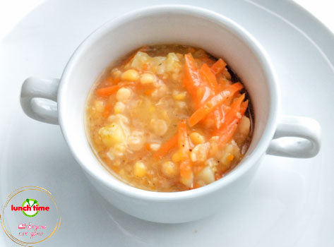 Суп гороховый Постн.(картофель, лук, морковь, специи, перец ч.м.) 350 мл. ланч тайм