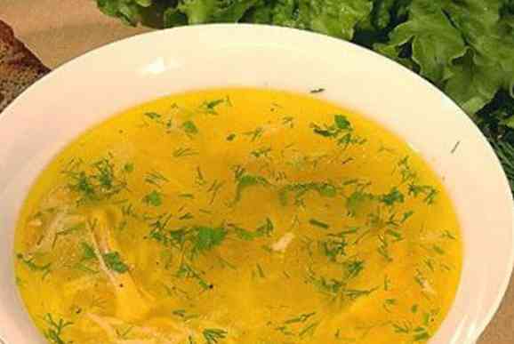 Суп куриный с яичными блинчиками (курица, яйцо, лук, морковь, сельдерей, блинчики, картофель) 350 мл. ланч тайм